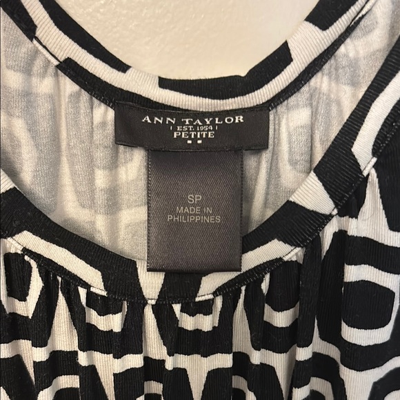 Ann Taylor Black and White Sleeveless V-Neck Sundress - Picture 2 of 5
